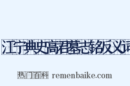 江宁典史高君墓志铭反义词是什么意思的图片